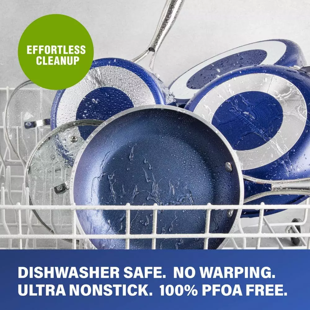 Classic Blue 5.5 in. Aluminum Non-Stick Diamond Infused Mini Fry Pan by GRANITESTONE 7 Classic Blue 5.5 in. Aluminum Non-Stick Diamond Infused Mini Fry Pan by GRANITESTONE - Image 5
