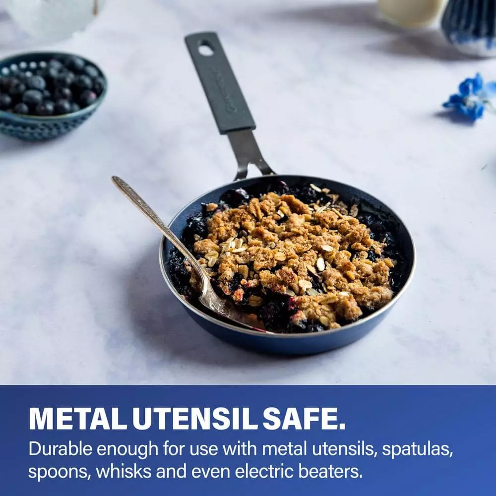 Classic Blue 5.5 in. Aluminum Non-Stick Diamond Infused Mini Fry Pan by GRANITESTONE 9 Classic Blue 5.5 in. Aluminum Non-Stick Diamond Infused Mini Fry Pan by GRANITESTONE - Image 7