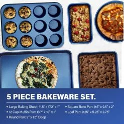 Classic Blue 15-Piece Aluminum Ultra-Durable Non-Stick Diamond Infused Cookware and Bakeware Set by GRANITESTONE 13 Classic Blue 15-Piece Aluminum Ultra-Durable Non-Stick Diamond Infused Cookware and Bakeware Set by GRANITESTONE -Cookware Sales Shop classic blue pot pan sets 7522 1f 1000