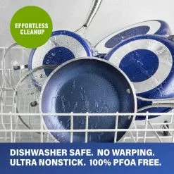 Classic Blue 15-Piece Aluminum Ultra-Durable Non-Stick Diamond Infused Cookware and Bakeware Set by GRANITESTONE 15 Classic Blue 15-Piece Aluminum Ultra-Durable Non-Stick Diamond Infused Cookware and Bakeware Set by GRANITESTONE -Cookware Sales Shop classic blue pot pan sets 7522 fa 1000
