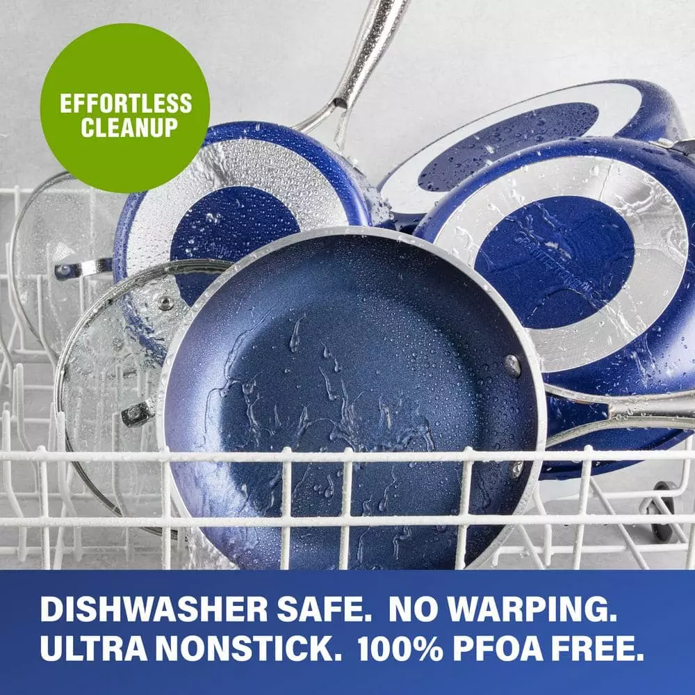 Classic Blue 15-Piece Aluminum Ultra-Durable Non-Stick Diamond Infused Cookware and Bakeware Set by GRANITESTONE 8 Classic Blue 15-Piece Aluminum Ultra-Durable Non-Stick Diamond Infused Cookware and Bakeware Set by GRANITESTONE - Image 6