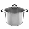 12 qt. Stamped Steel Stock Pot in Stainless Steel with Glass Lid by Classic Cuisine -Cookware Sales Shop classic cuisine stock pots hw031042 64 1000