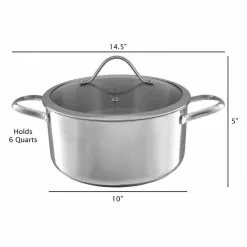 6 qt. Stainless Steel Stock Pot with Glass Lid by Classic Cuisine -Cookware Sales Shop classic cuisine stock pots hw031044 44 1000
