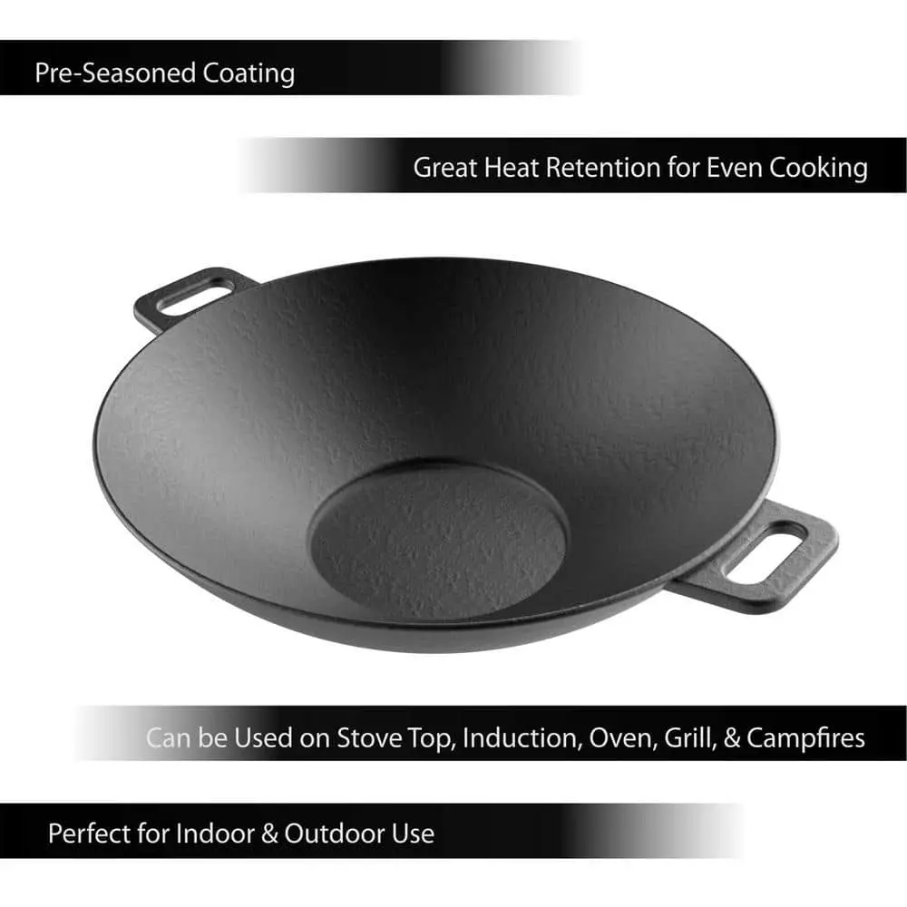 Cast Iron Wok with Handles by Classic Cuisine 5 Cast Iron Wok with Handles by Classic Cuisine - Image 3