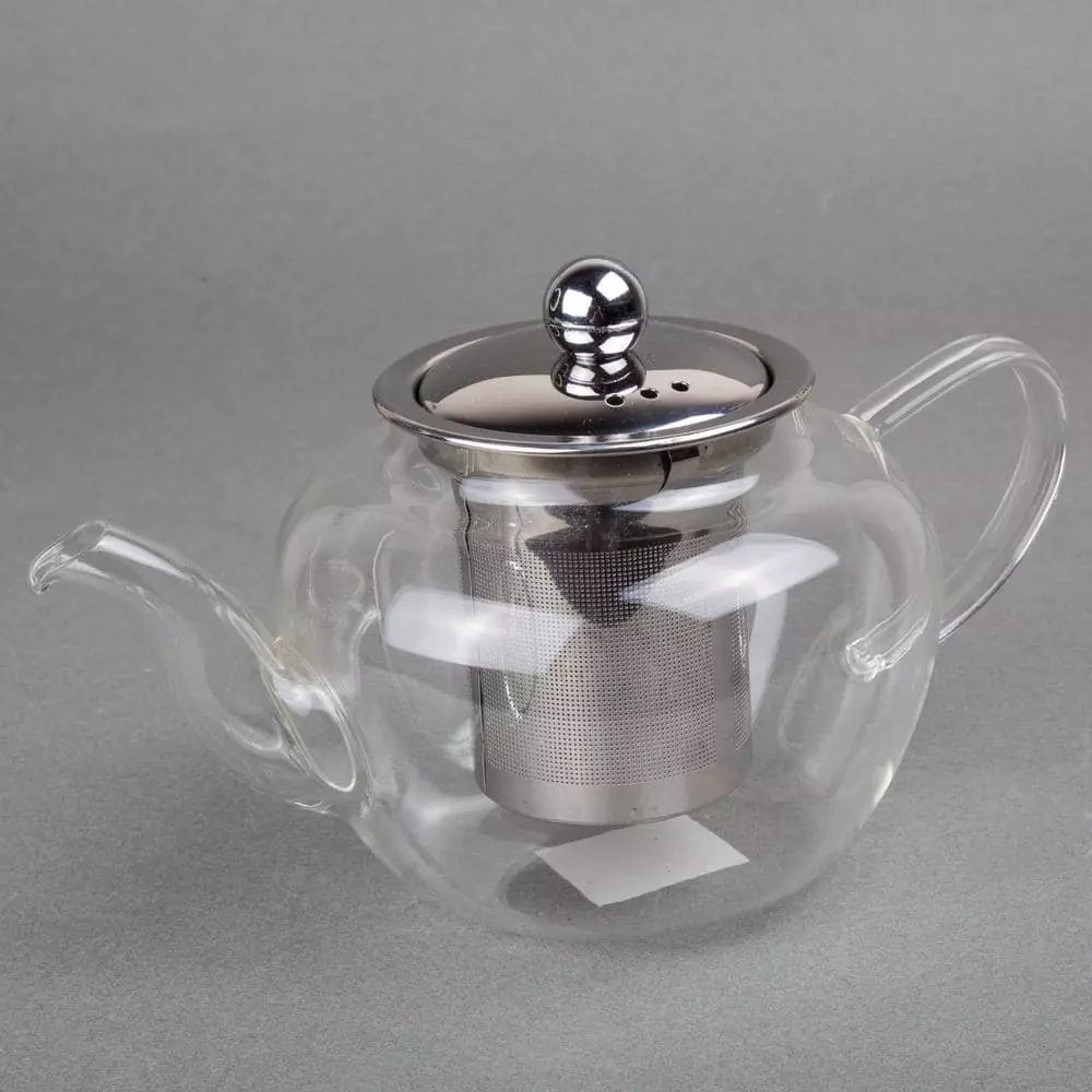600 ml, 20 oz. (2.7 cup) Clear Glass Tea Pot with Stainless Steel Removable Lid and Infuser Basket by Creative Home 7 600 ml, 20 oz. (2.7 cup) Clear Glass Tea Pot with Stainless Steel Removable Lid and Infuser Basket by Creative Home - Image 5