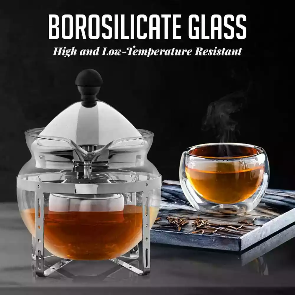 2-Cup Glass Tea Pot with Removable Stainless-Steel Infuser by OVENTE 7 2-Cup Glass Tea Pot with Removable Stainless-Steel Infuser by OVENTE - Image 5