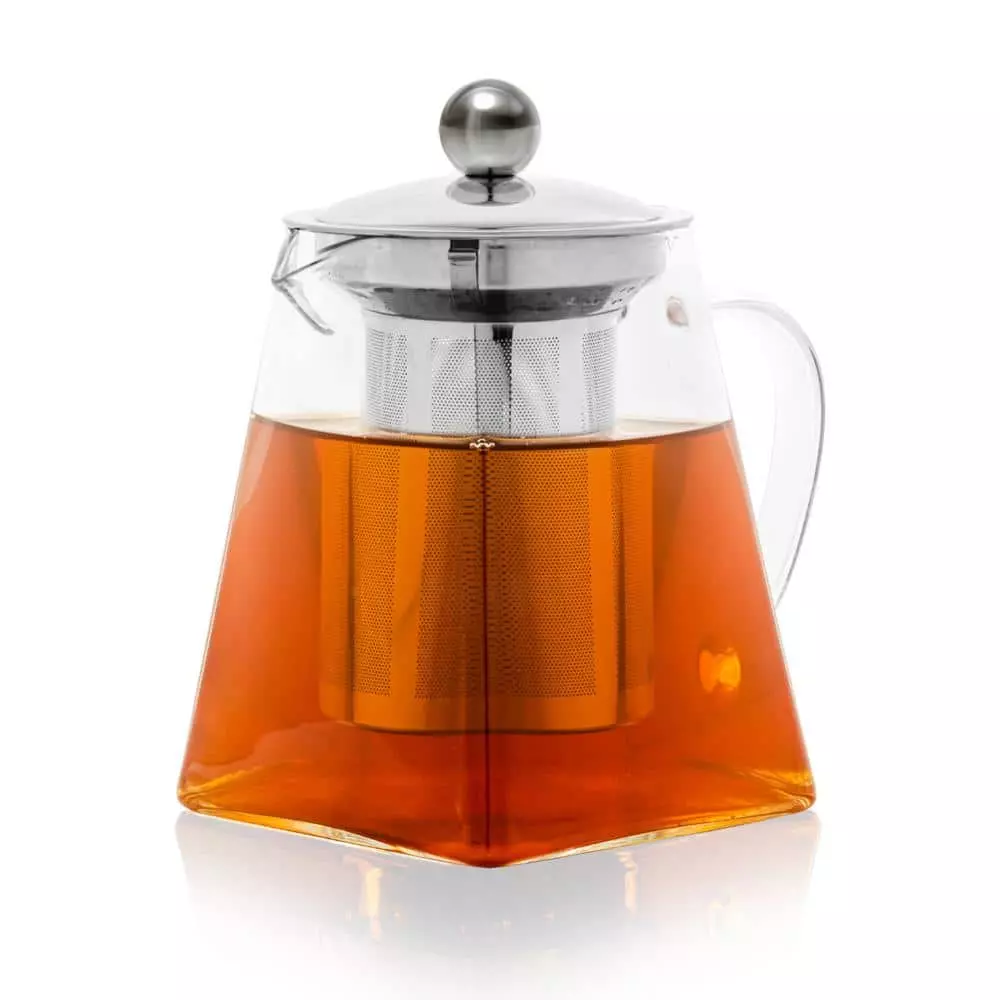 3-Cup Glass Tea Pot with Removable Stainless-Steel Infuser by OVENTE 3 3-Cup Glass Tea Pot with Removable Stainless-Steel Infuser by OVENTE