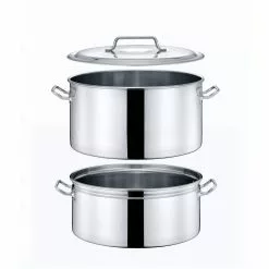 40 qt. Stainless Steel Stock Pot Steamer and Braiser Combo by Concord 7 40 qt. Stainless Steel Stock Pot Steamer and Braiser Combo by Concord -Cookware Sales Shop concord stock pots s40 ssp 4f 1000