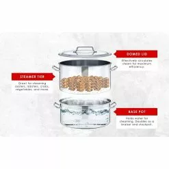 60 qt. Stainless Steel Steamer and Braiser Stock Pot Combo by Concord 11 60 qt. Stainless Steel Steamer and Braiser Stock Pot Combo by Concord -Cookware Sales Shop concord stock pots s60 ssp 1f 1000