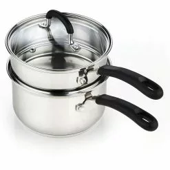 2 Quarts Stainless Steel Double Boiler, Silver by Cook N Home