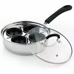 8" 4-Cup Stainless Steel Egg Poacher by Cook N Home