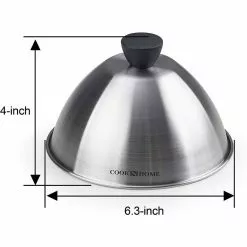6 in. Stainless Steel Grill Cooking Steaming Dome Lid (2-Pack) by Cook N Home -Cookware Sales Shop cook n home pot lids 02664 1f 1000