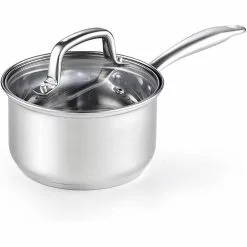 2 qt. Stainless Steel Sauce Pan with Glass Lid by Cook N Home