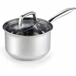 3 qt. Stainless Steel Sauce Pan with Glass Lid by Cook N Home