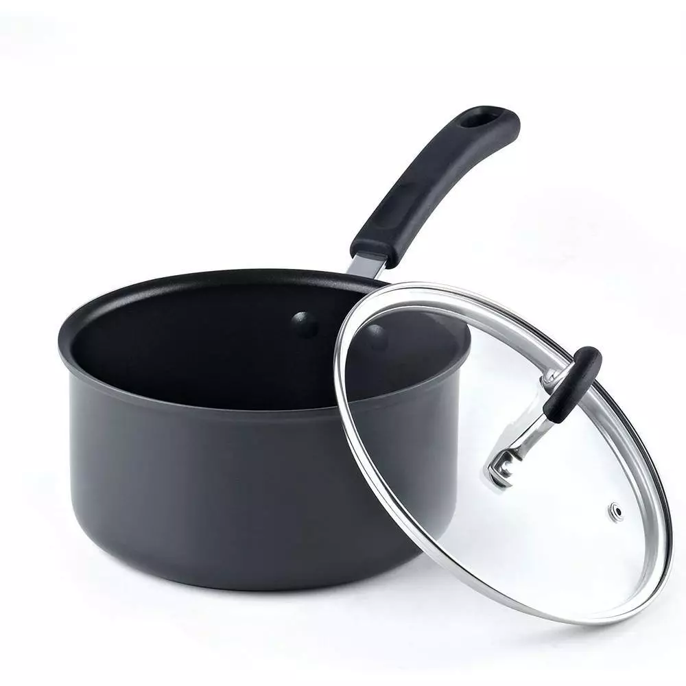 02633 2.5 qt./18CM, Black Hard Anodized Nonstick Saucepan by Cook N Home 4 02633 2.5 qt./18CM, Black Hard Anodized Nonstick Saucepan by Cook N Home - Image 2
