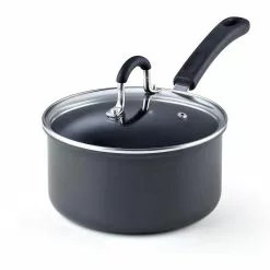 02633 2.5 qt./18CM, Black Hard Anodized Nonstick Saucepan by Cook N Home