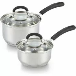 1 qt. and 2 qt. Stainless Steel Saucepan by Cook N Home