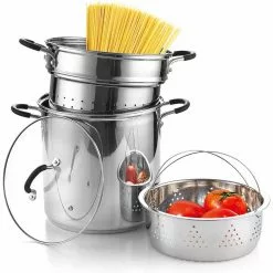 12 Qt. 4-Piece Stainless Steel Pasta Cooker Steamer Multipots by Cook N Home -Cookware Sales Shop cook n home stock pots 02654 31 1000