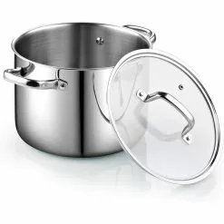 8 qt. Stainless Steel Stock Pot with Glass Lid by Cook N Home -Cookware Sales Shop cook n home stock pots 02681 4f 1000