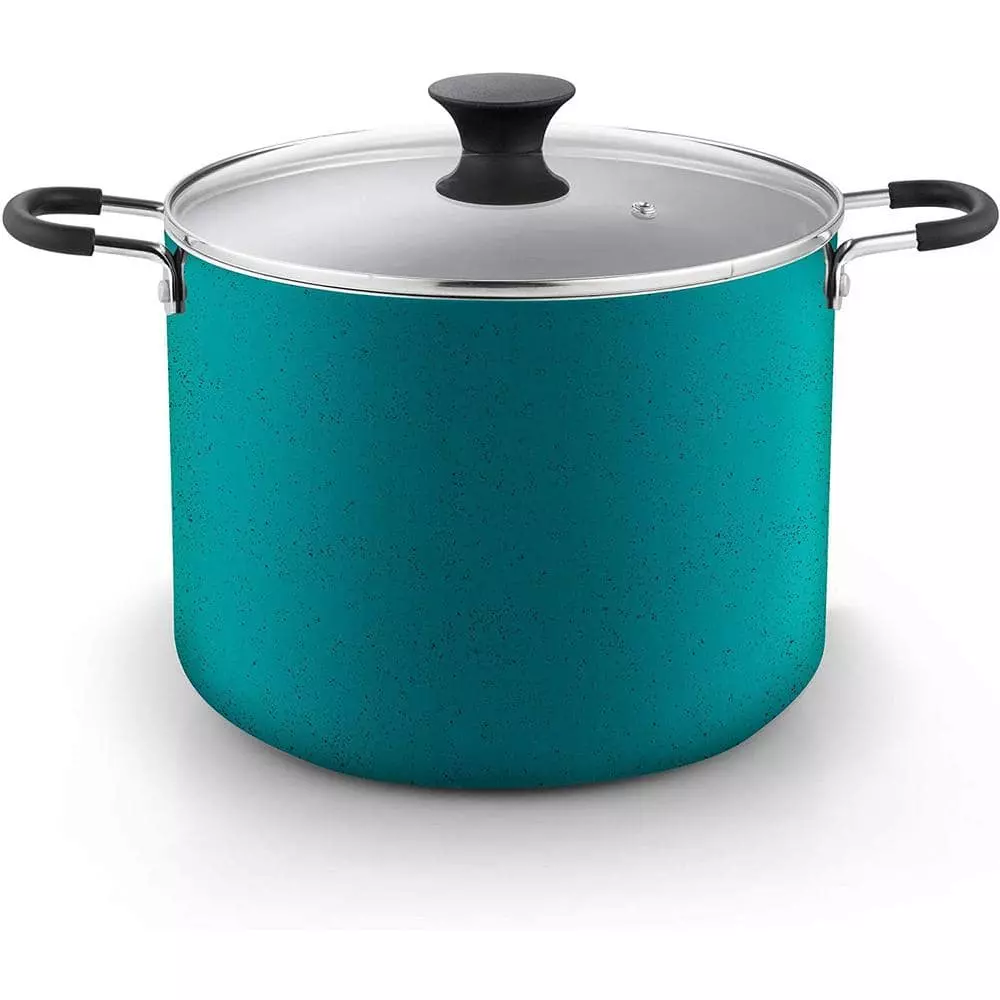 10. 5-qt. Aluminum Nonstick Stockpot, Turquoise by Cook N Home 3 10. 5-qt. Aluminum Nonstick Stockpot, Turquoise by Cook N Home