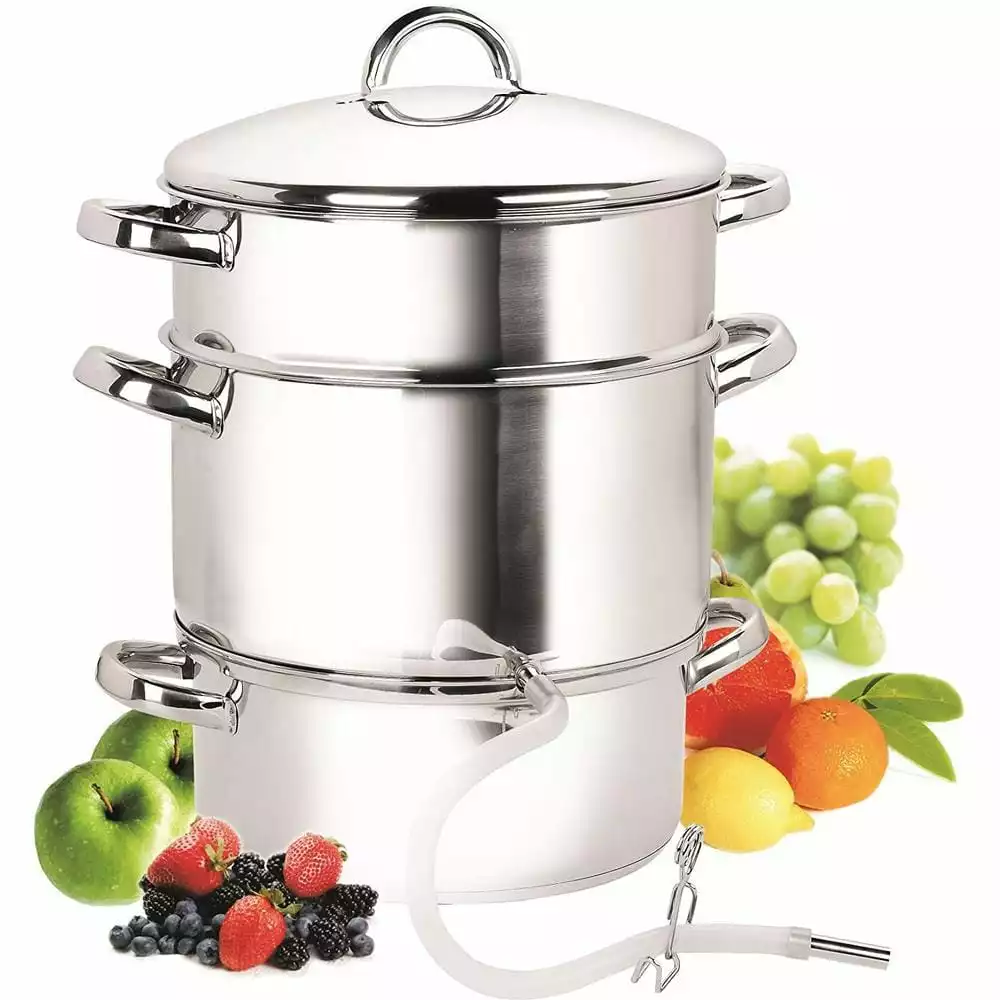 28cm 11 qt. Stainless Steel Fruit Juicer Steamer Multipot Silver by Cook N Home 6 28cm 11 qt. Stainless Steel Fruit Juicer Steamer Multipot Silver by Cook N Home - Image 4