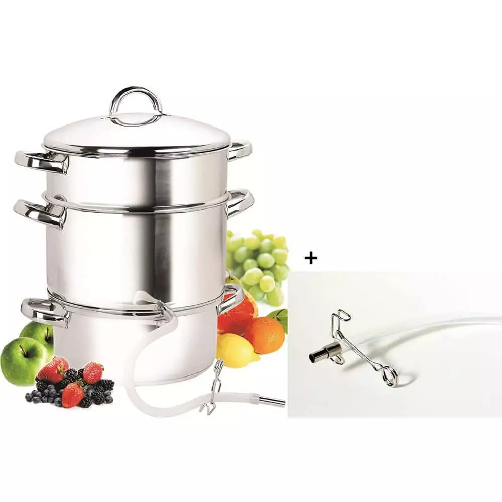 28cm 11 qt. Stainless Steel Fruit Juicer Steamer Multipot Silver by Cook N Home 5 28cm 11 qt. Stainless Steel Fruit Juicer Steamer Multipot Silver by Cook N Home - Image 3