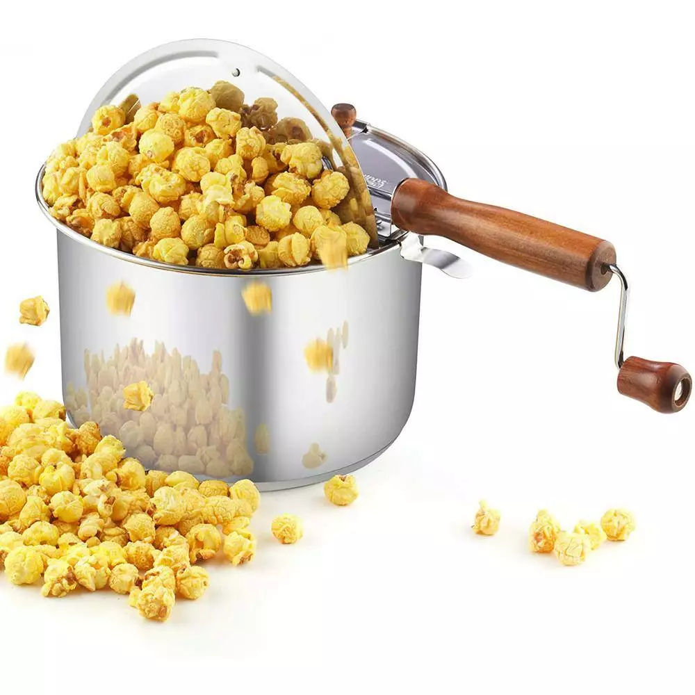 6 qt. Silver Stainless Steel Popcorn Popper by Cook N Home 4 6 qt. Silver Stainless Steel Popcorn Popper by Cook N Home - Image 2