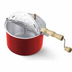 Aluminum Popcorn Popper in Red by Cook N Home 10 Aluminum Popcorn Popper in Red by Cook N Home -Cookware Sales Shop cook n home stovetop popcorn poppers 02699 1f 1000
