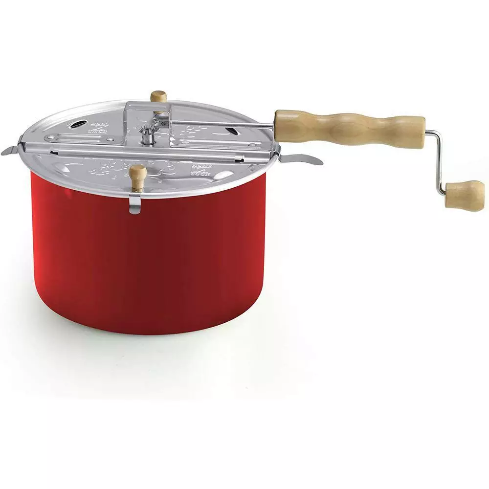 Aluminum Popcorn Popper in Red by Cook N Home 4 Aluminum Popcorn Popper in Red by Cook N Home - Image 2