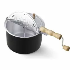 6 qt. Aluminum Popcorn Popper in Black by Cook N Home -Cookware Sales Shop cook n home stovetop popcorn poppers 02700 1f 1000