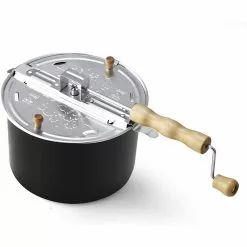 6 qt. Aluminum Popcorn Popper in Black by Cook N Home