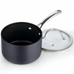 3 qt. Hard-Anodized Aluminum Nonstick Sauce Pan in Black with Glass Lid by Cooks Standard 8 3 qt. Hard-Anodized Aluminum Nonstick Sauce Pan in Black with Glass Lid by Cooks Standard -Cookware Sales Shop cooks standard sauce pans nc 00342 77 1000