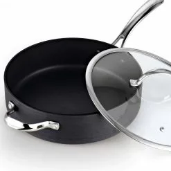 5 qt. Hard-Anodized Aluminum Nonstick Deep Saute Pan in Black with Glass Lid by Cooks Standard 13 5 qt. Hard-Anodized Aluminum Nonstick Deep Saute Pan in Black with Glass Lid by Cooks Standard -Cookware Sales Shop cooks standard saute pans nc 00346 4f 1000