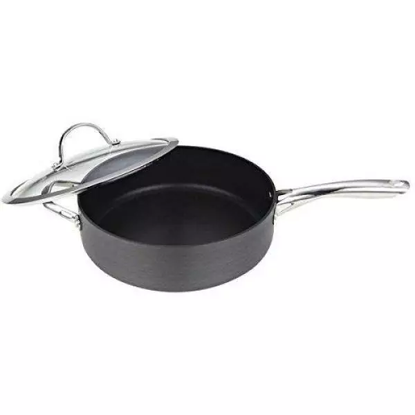 5 qt. Hard-Anodized Aluminum Nonstick Deep Saute Pan in Black with Glass Lid by Cooks Standard 4 5 qt. Hard-Anodized Aluminum Nonstick Deep Saute Pan in Black with Glass Lid by Cooks Standard - Image 2