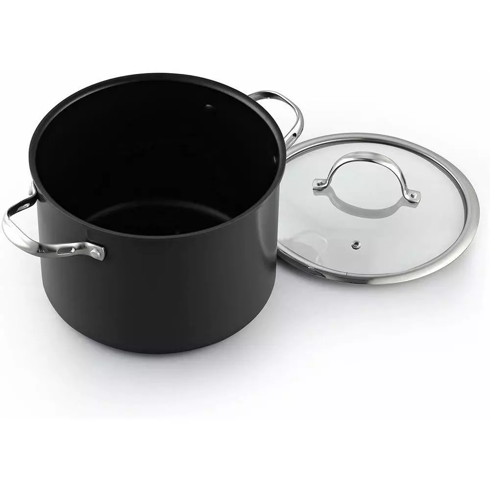 8 qt. Hard Anodized Premium Grade Aluminum Nonstick Stockpot with Cover, Black by Cooks Standard 5 8 qt. Hard Anodized Premium Grade Aluminum Nonstick Stockpot with Cover, Black by Cooks Standard - Image 3