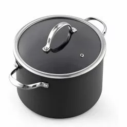 8 qt. Hard Anodized Premium Grade Aluminum Nonstick Stockpot with Cover, Black by Cooks Standard