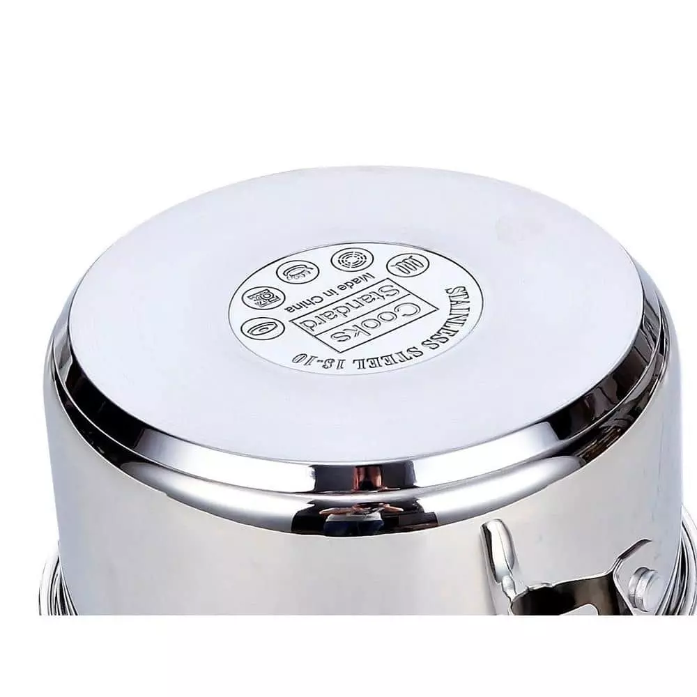 Classic 6 qt. Stainless Steel Stock Pot with Glass Lid by Cooks Standard 5 Classic 6 qt. Stainless Steel Stock Pot with Glass Lid by Cooks Standard - Image 3