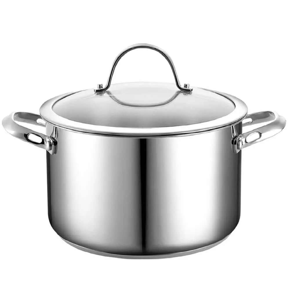 Classic 6 qt. Stainless Steel Stock Pot with Glass Lid by Cooks Standard 3 Classic 6 qt. Stainless Steel Stock Pot with Glass Lid by Cooks Standard