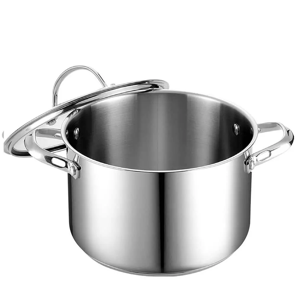 Classic 6 qt. Stainless Steel Stock Pot with Glass Lid by Cooks Standard 6 Classic 6 qt. Stainless Steel Stock Pot with Glass Lid by Cooks Standard - Image 4