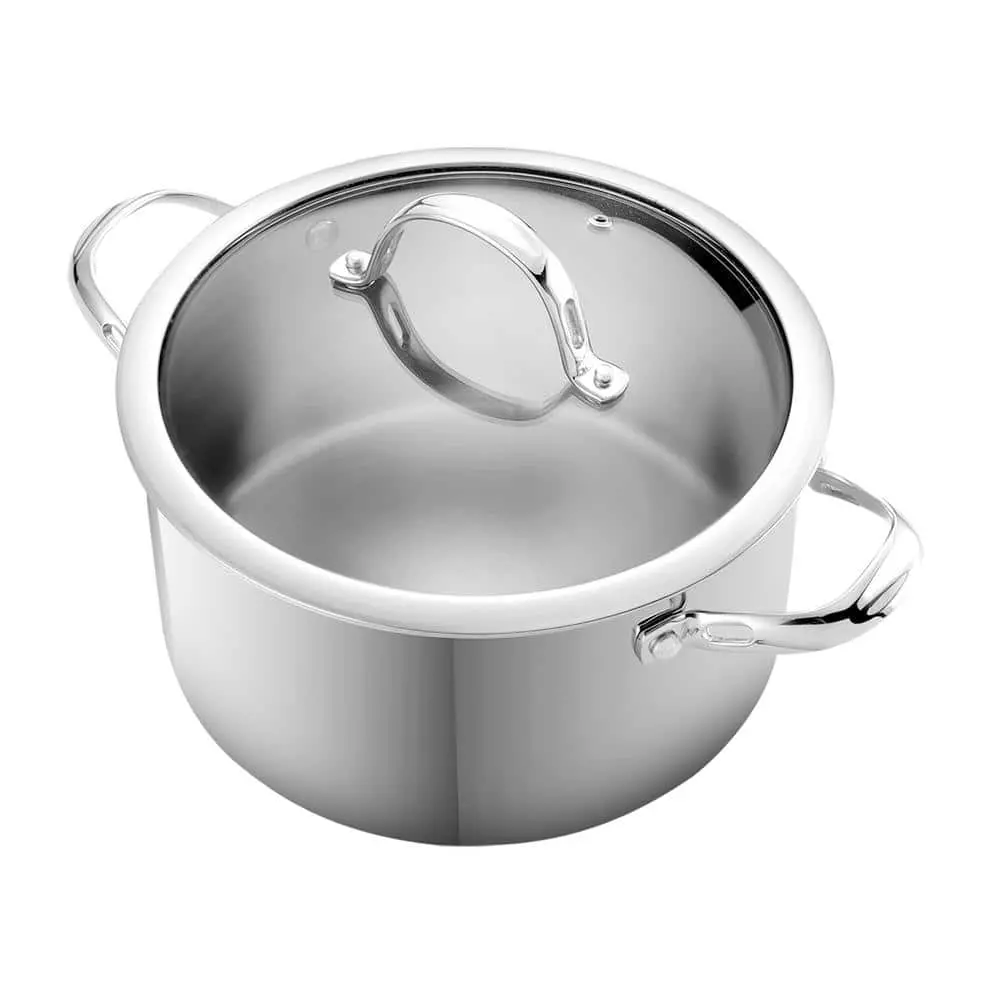 Classic 6 qt. Stainless Steel Stock Pot with Glass Lid by Cooks Standard 4 Classic 6 qt. Stainless Steel Stock Pot with Glass Lid by Cooks Standard - Image 2