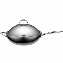 13 in. Multi-Ply Clad Stainless Steel Wok Stir Fry Pan with Dome Lid by Cooks Standard 11 13 in. Multi-Ply Clad Stainless Steel Wok Stir Fry Pan with Dome Lid by Cooks Standard -Cookware Sales Shop cooks standard woks stir fry pans nc 00233 4f 1000