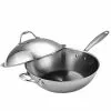 13 in. Multi-Ply Clad Stainless Steel Wok Stir Fry Pan with Dome Lid by Cooks Standard -Cookware Sales Shop cooks standard woks stir fry pans nc 00233 64 1000