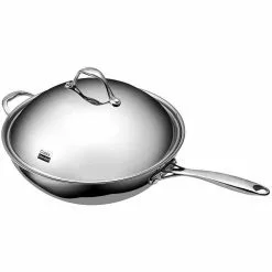 13 in. Multi-Ply Clad Stainless Steel Wok Stir Fry Pan with Dome Lid by Cooks Standard 10 13 in. Multi-Ply Clad Stainless Steel Wok Stir Fry Pan with Dome Lid by Cooks Standard -Cookware Sales Shop cooks standard woks stir fry pans nc 00233 c3 1000