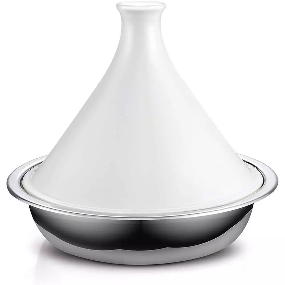 Large 14 in. Multi-Ply Clad Stainless Steel Induction Tagine Wok with Extra Glass Lid, 4.5 Quart by Cooks Standard 3 Large 14 in. Multi-Ply Clad Stainless Steel Induction Tagine Wok with Extra Glass Lid, 4.5 Quart by Cooks Standard