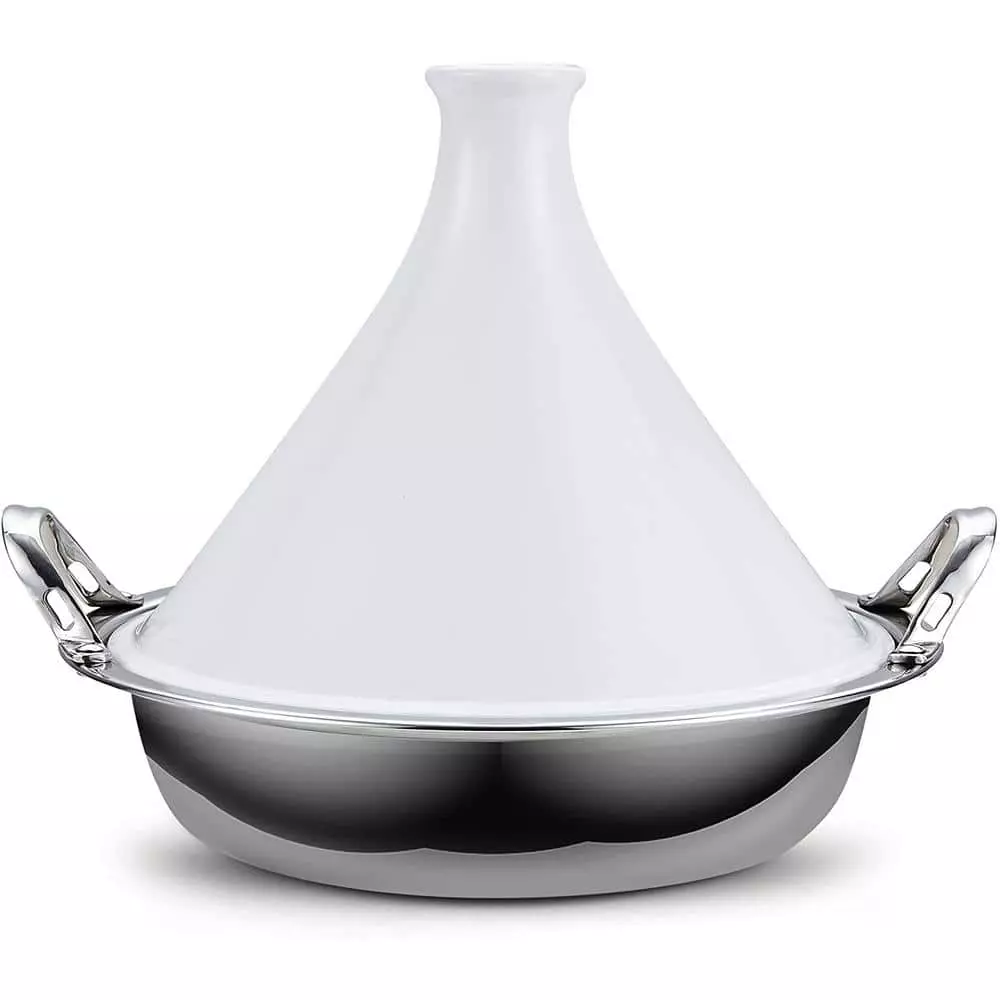 Large 14 in. Multi-Ply Clad Stainless Steel Induction Tagine Wok with 2 Handle and Extra Glass Lid by Cooks Standard 3 Large 14 in. Multi-Ply Clad Stainless Steel Induction Tagine Wok with 2 Handle and Extra Glass Lid by Cooks Standard