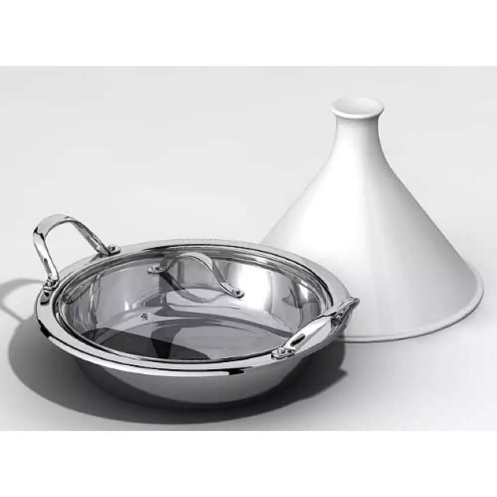 Large 14 in. Multi-Ply Clad Stainless Steel Induction Tagine Wok with 2 Handle and Extra Glass Lid by Cooks Standard 4 Large 14 in. Multi-Ply Clad Stainless Steel Induction Tagine Wok with 2 Handle and Extra Glass Lid by Cooks Standard - Image 2