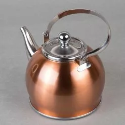 Royal-Tea 4-Cup Stainless Steel Copper Finished Tea Kettle with Stainless Steel Infuser Basket by Creative Home 12 Royal-Tea 4-Cup Stainless Steel Copper Finished Tea Kettle with Stainless Steel Infuser Basket by Creative Home -Cookware Sales Shop copper creative home tea kettles 77094 44 1000