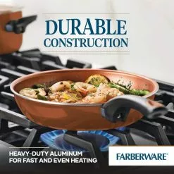 Glide 12-Piece Aluminum Ceramic Nonstick Cookware Set in Copper by Farberware -Cookware Sales Shop copper farberware pot pan sets 10658 1f 1000