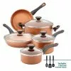 Glide 12-Piece Aluminum Ceramic Nonstick Cookware Set in Copper by Farberware -Cookware Sales Shop copper farberware pot pan sets 10658 64 1000