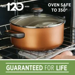 14 in. Dishwasher Safe High Performance- Aluminum Nonstick Skillet in Copper with Lid-1 by Farberware -Cookware Sales Shop copper farberware skillets 22227 4f 1000